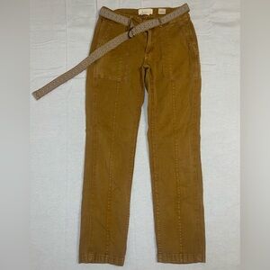 Anthropologie Tan The Wanderer Pants Mustard Camel Straight Leg Boho Workwear